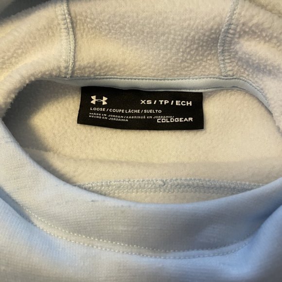 Under Armour UA Size X-Small Light Ice Blue Sweatshirt Hooded Hoody Hoodie EUC - Picture 9 of 9